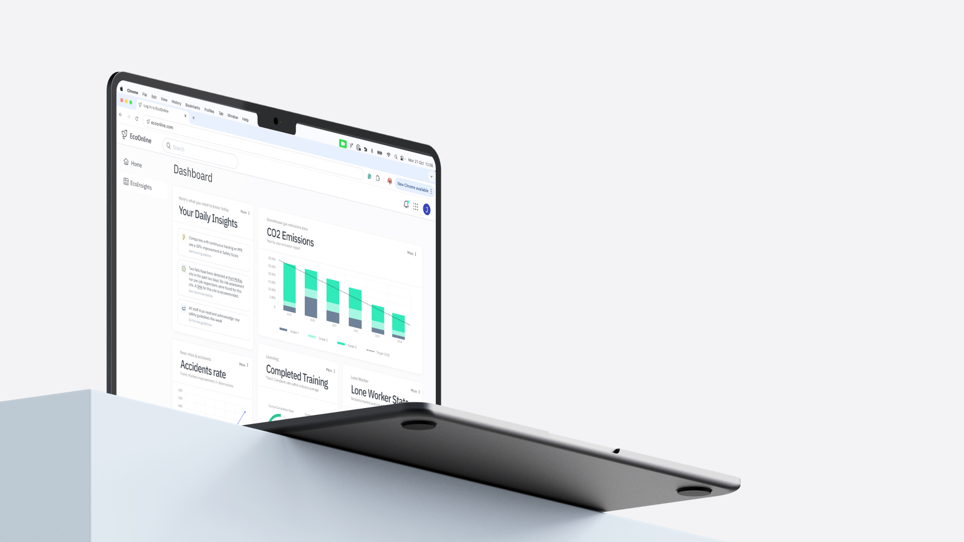 EcoOnline dashboard built on the Prism design system