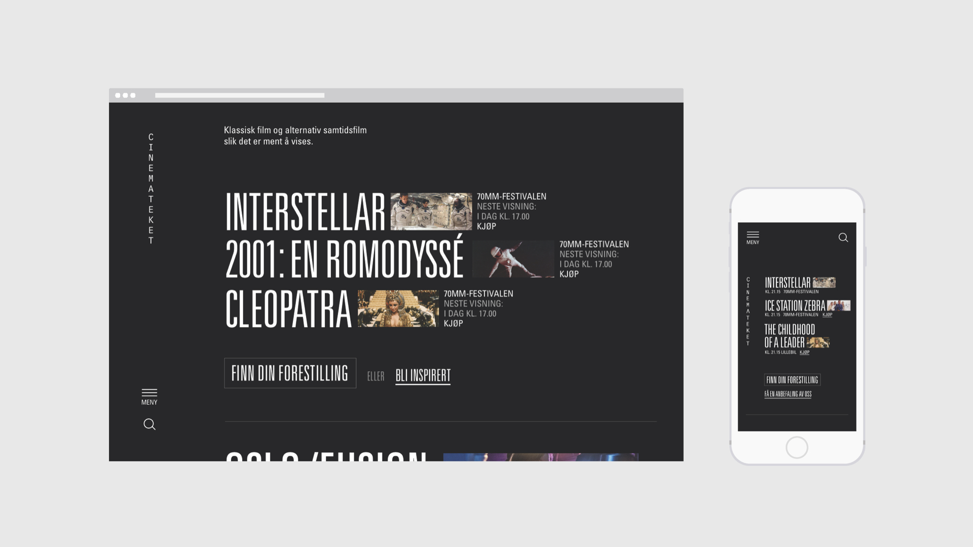 Responsive layout — desktop and mobile programme view